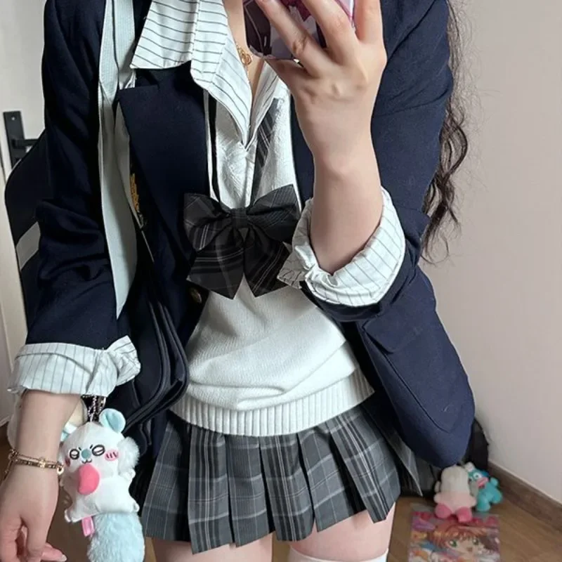 Japanese Black Gray Plaid Jk Skirts Y2k High Waist Pleated A-line Skirt for Women 2026 Summer New All-match Faldas Mujer 11 S6166b5eff0ca432facb5f345525beed1X