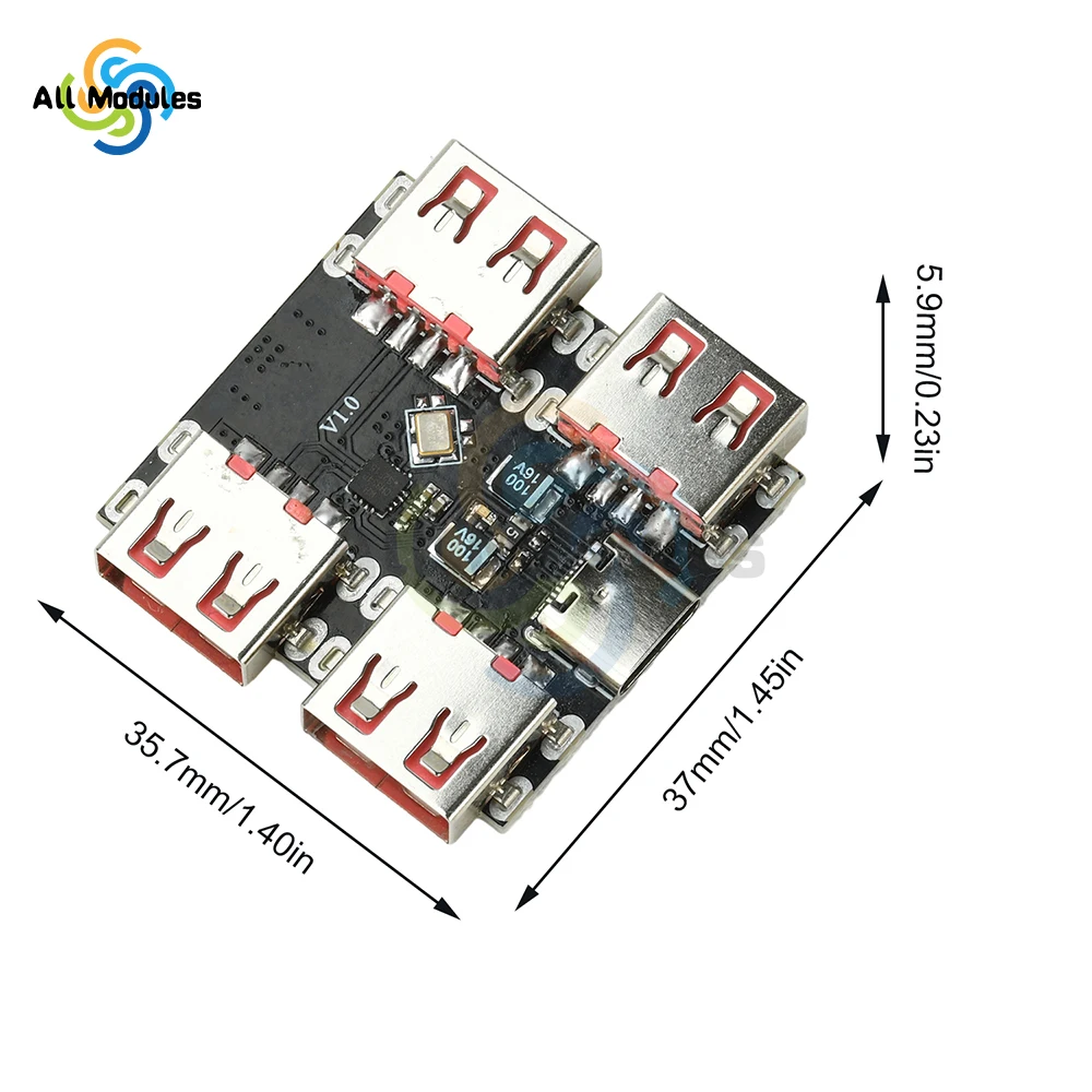 XL334P4 USB 2.0 4-Port Hub Controller Module USB 2.0 to 4-Channel Splitter USB-HUB Type-C Extender Board 40MB/s
XL334P4 USB 2.0 4-Port Hub Controller Module USB 2.0 to 4-Channel Splitter USB-HUB Type-C Extender Board 40MB/s