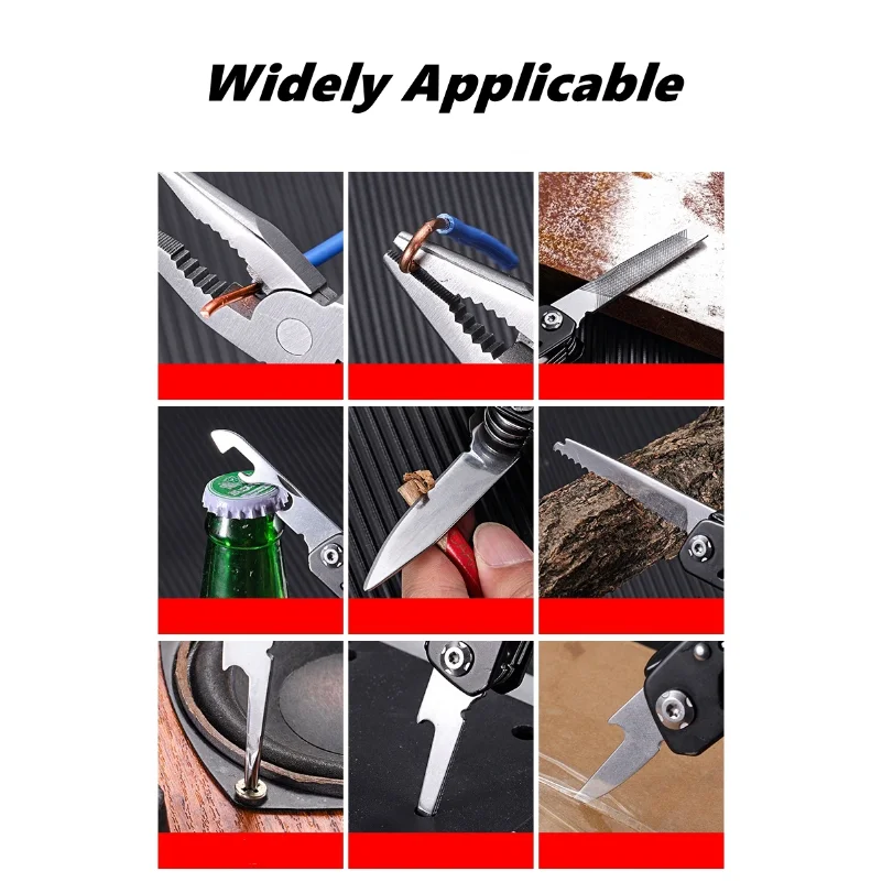 Pocket Mini Pliers Knife Screwdriver Folding Small Multitool Opener Nail File Precision Pliers Hand Tools Outdoor Emergency Tool
