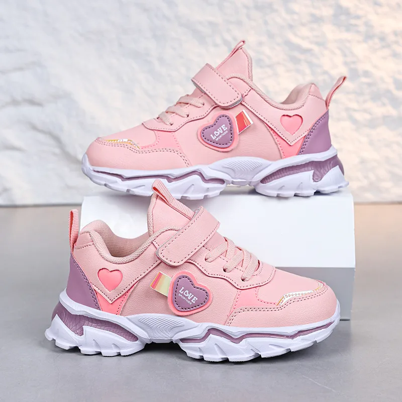 Fashion Pink Shoes For Girls Hook Loop Leather Running Shoes Kids Trainers Non-Slip Platform Children's Sneakers zapatillas nina
Fashion Pink Shoes For Girls Hook Loop Leather Running Shoes Kids Trainers Non-Slip Platform Children's Sneakers zapatillas nina