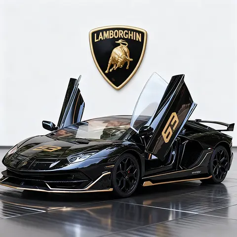 1:18 Lamborghinis Aventador SVJ63 Alloy Toy Car Model Wheel Steering Sound and Light Children's Toy Collectibles Birthday Gift
