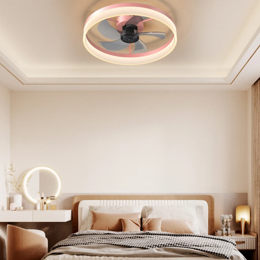 Ceiling Fans with Lights Dimmable LED Embedded installation of thin modern ceiling fans Pink
Ceiling Fans with Lights Dimmable LED Embedded installation of thin modern ceiling fans Pink