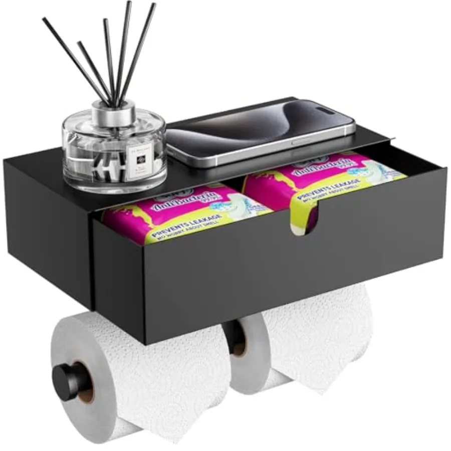 Toilet Paper Holder with Storage Double Roll Toilet Paper Holder with Shelf Tampon Holder for Bathroom Stainless Steel Wall Mou
Toilet Paper Holder with Storage Double Roll Toilet Paper Holder with Shelf Tampon Holder for Bathroom Stainless Steel Wall Mou