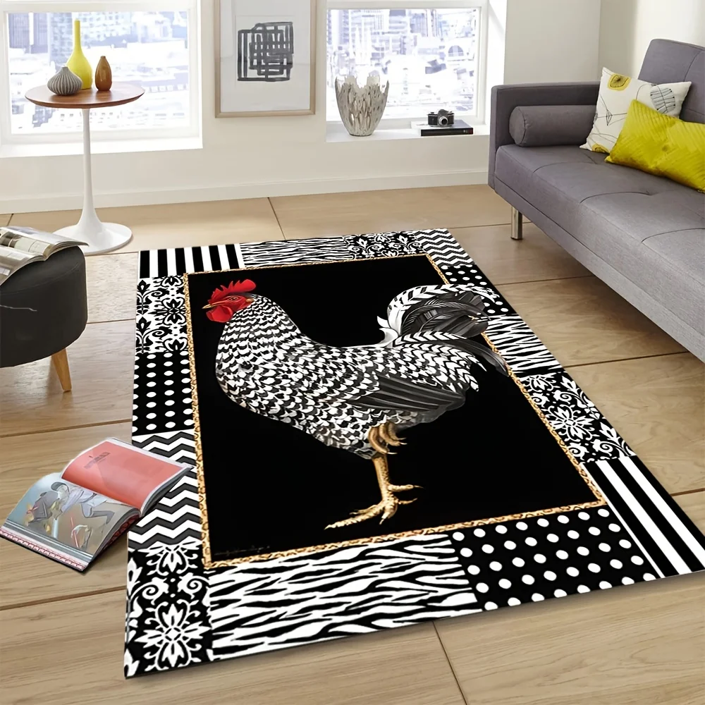 Scandinavian Black White Chicken Rug - Non-Slip Abstract Art Mat for Living Room/Bedroom Decor
Scandinavian Black White Chicken Rug - Non-Slip Abstract Art Mat for Living Room/Bedroom Decor
