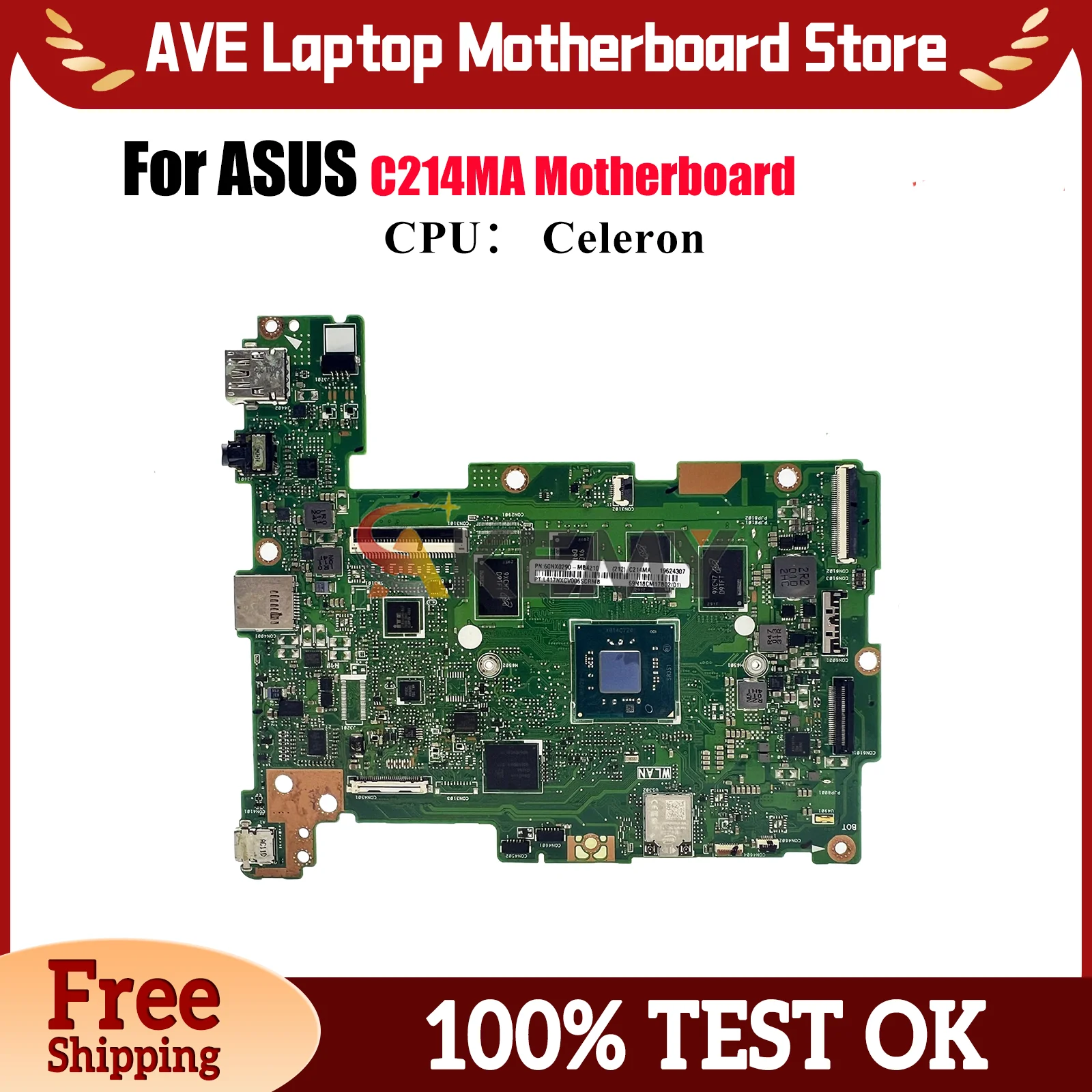 C214MA Laptop Motherboard For ASUS Chromebook C214MA C214M Notebook Mainboard With Celeron CPU 100% tests OK fast shipping stk
C214MA Laptop Motherboard For ASUS Chromebook C214MA C214M Notebook Mainboard With Celeron CPU 100% tests OK fast shipping stk