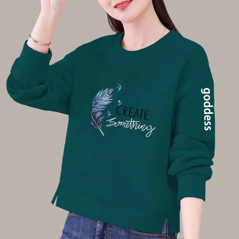Ladies Pure Cotton Sweater Letter Harajuku Autumn Thin Section Leisure All-match Women's Pullover Short Top Chicken Feathers
Ladies Pure Cotton Sweater Letter Harajuku Autumn Thin Section Leisure All-match Women's Pullover Short Top Chicken Feathers