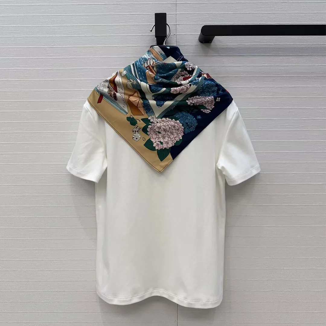 2026 New Summer Fashion Print Scarf Design Round Neck Short Sleeved Pure Cotton T-shirt Women Casual Tops
2026 New Summer Fashion Print Scarf Design Round Neck Short Sleeved Pure Cotton T-shirt Women Casual Tops