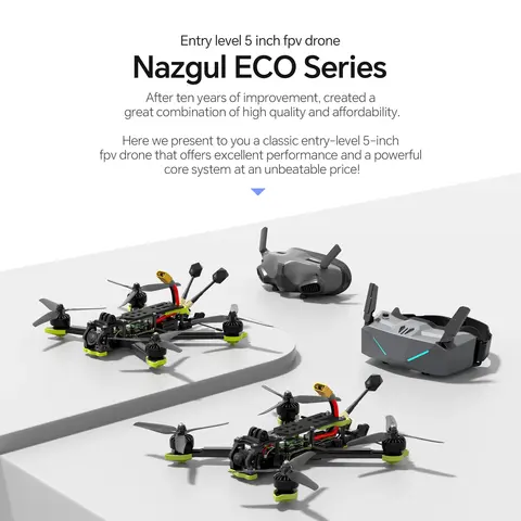 IFlight Nazgul XL5 ECO Drone analógico 6S BNF con BLITZ 5,8G 1,6 W VTX / BLITZ ATF435 E55S pila para FPV