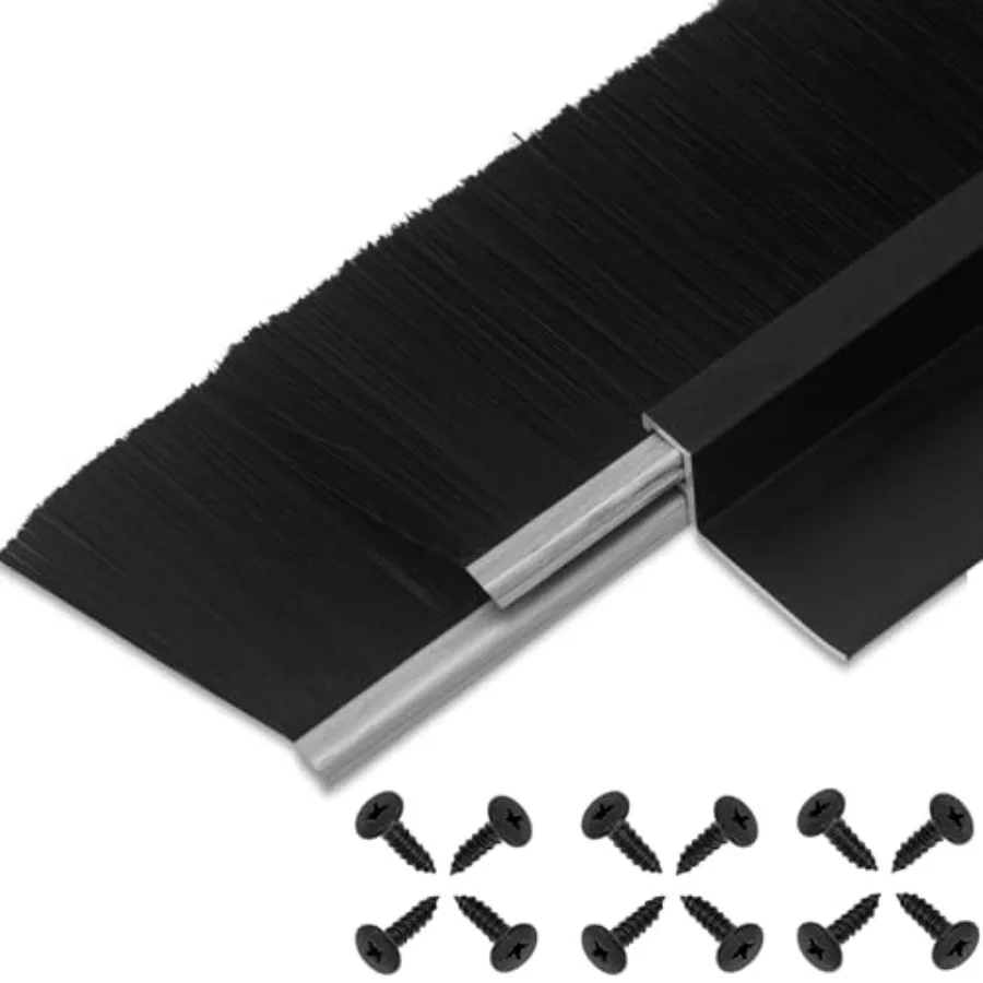 Pack Double-Layer Door Brush Sweep Seal, 9.7" L x/" W, Heavy Duty Aluminum Base Stripping for Exterior/Interior and Roll-Up Gar
Pack Double-Layer Door Brush Sweep Seal, 9.7" L x/" W, Heavy Duty Aluminum Base Stripping for Exterior/Interior and Roll-Up Gar