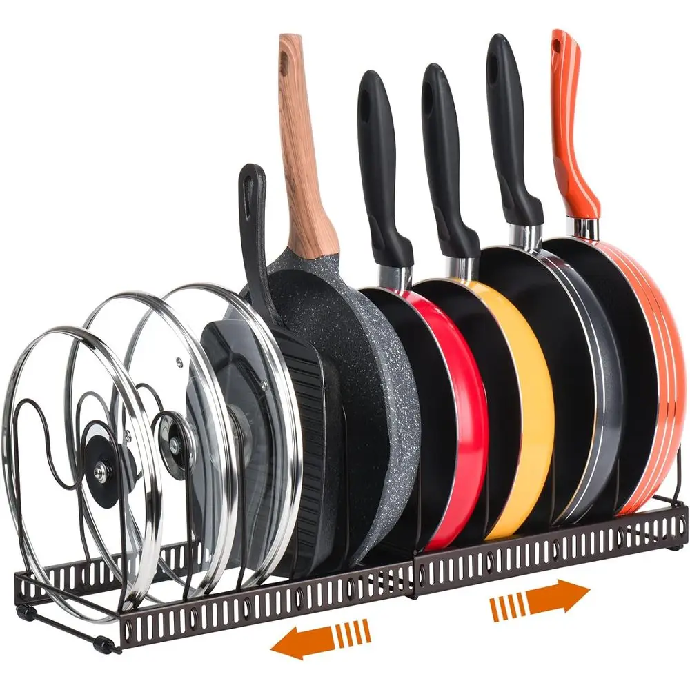 Pots and Pans Organizer Rack or Cabinet, 10+ Pot Lids, Bakeware and Cookware Organizer Rack Holder with 10 Adjustable Components
Pots and Pans Organizer Rack or Cabinet, 10+ Pot Lids, Bakeware and Cookware Organizer Rack Holder with 10 Adjustable Components