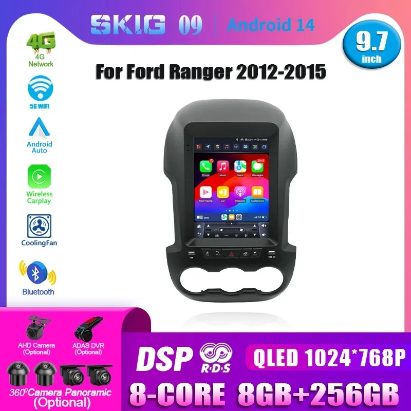 9.7inch Android 14 For Ford Ranger 2012-2015 Car Radio Wireless Bluetooth Carplay Player Navigation 4G GPS Touch Screen Stereo
9.7inch Android 14 For Ford Ranger 2012-2015 Car Radio Wireless Bluetooth Carplay Player Navigation 4G GPS Touch Screen Stereo