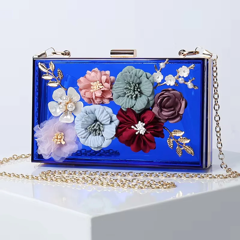 Luxury 3d Floral Acrylic Evening Clutch Bridal Wedding Clutch European-American Fashion Hard-Box Chain Crossbody Bag
Luxury 3d Floral Acrylic Evening Clutch Bridal Wedding Clutch European-American Fashion Hard-Box Chain Crossbody Bag