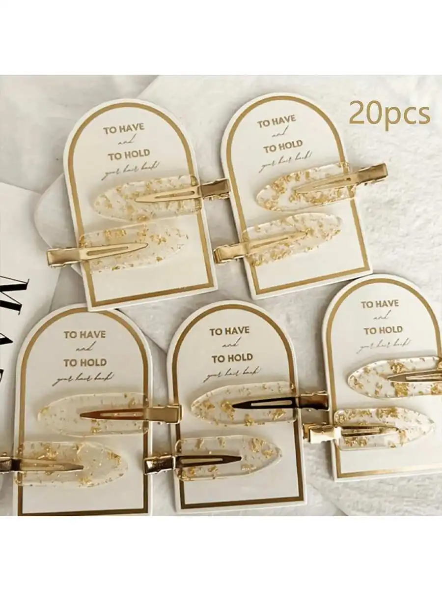 20pcs Elegant Gold Tone Hair Clips For Women Barrettes With Gold Flakes
20pcs Elegant Gold Tone Hair Clips For Women Barrettes With Gold Flakes