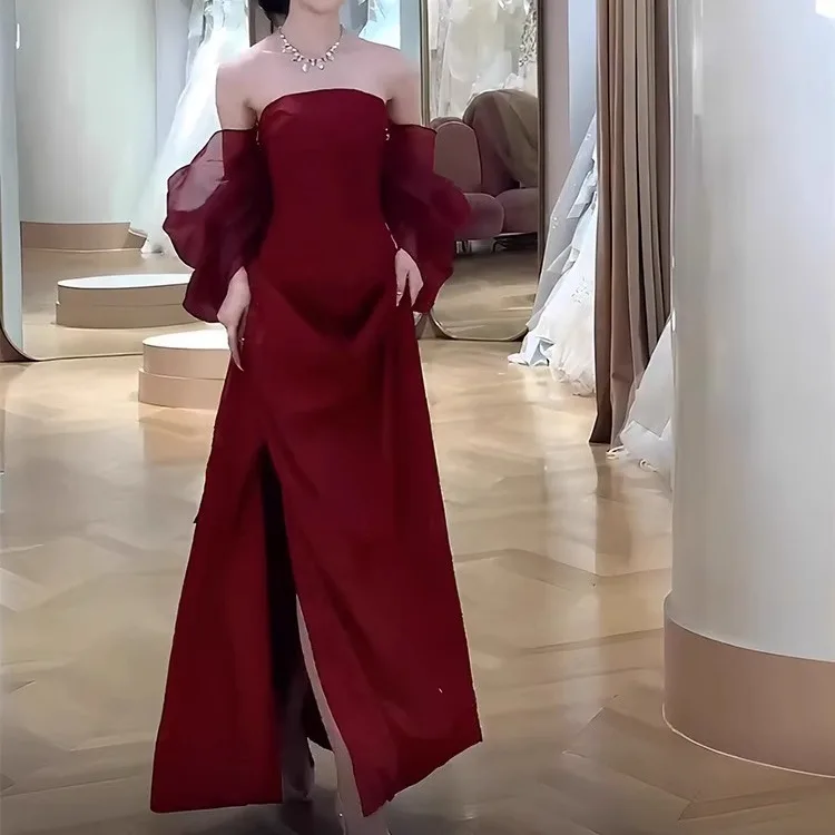 Toast Dress 2026 New Morning Gowns Female Red out of Court Banquet Engagement Formal Dress Light Luxury Tube Top
Toast Dress 2026 New Morning Gowns Female Red out of Court Banquet Engagement Formal Dress Light Luxury Tube Top