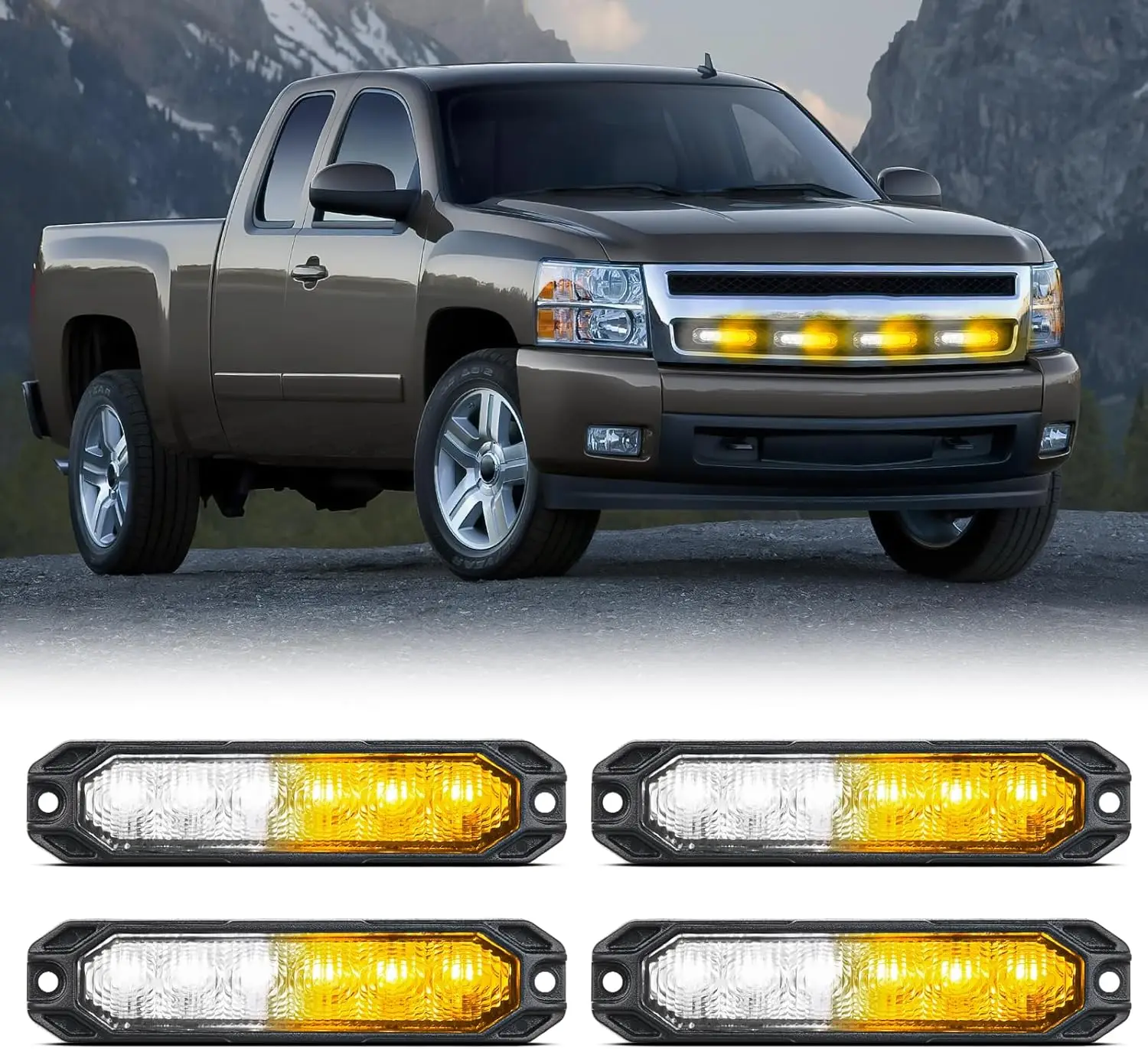 4PCS 6LED Amber White Emergency Strobe Lights 12V 24V Surface Mount Flashing Warning Hazard Light Ultra Slim Sync Feature for Cars Trucks Van Off Road Vehicles SUV
4PCS 6LED Amber White Emergency Strobe Lights 12V 24V Surface Mount Flashing Warning Hazard Light Ultra Slim Sync Feature for Cars Trucks Van Off Road Vehicles SUV