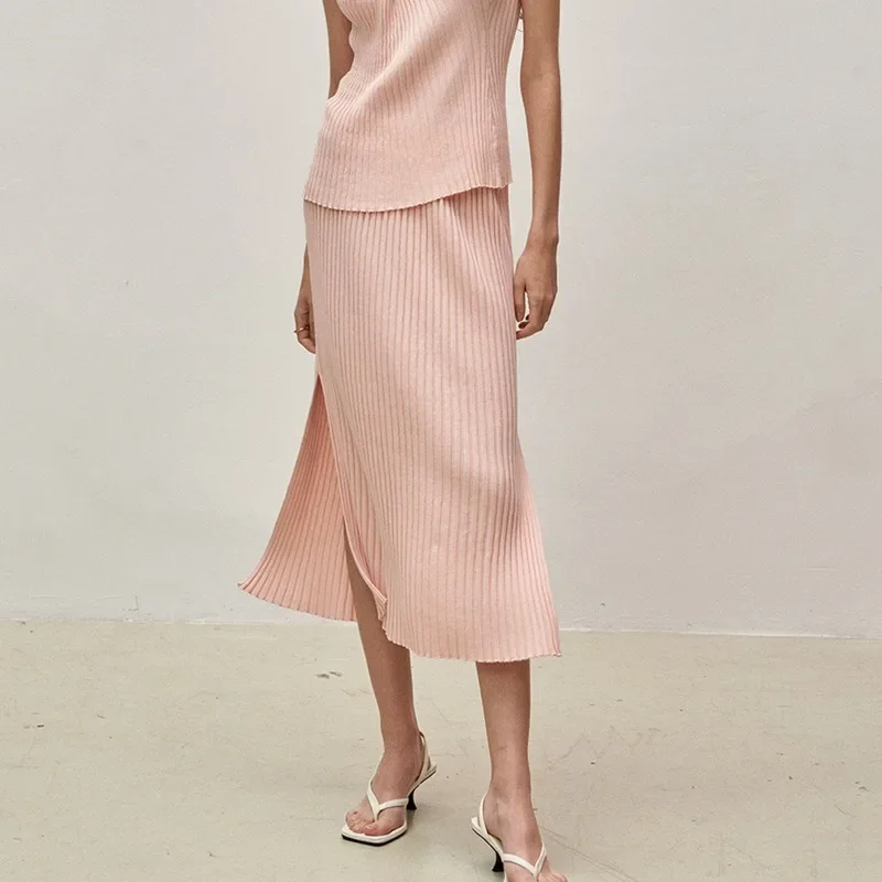VC Knitted Half Skirt for Women, Casual High Waist Pit Striped Skirt, Split Half Skirt, Autumn and Winter, 2024
VC Knitted Half Skirt for Women, Casual High Waist Pit Striped Skirt, Split Half Skirt, Autumn and Winter, 2024