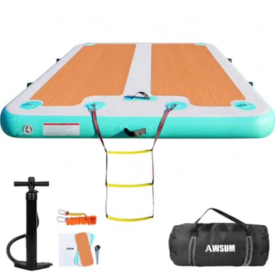 Inflatable Dock Platform 8ft15ft for lake pool beach ocean; heavy duty floating island with non-slip EVA surface in gray; durab
Inflatable Dock Platform 8ft15ft for lake pool beach ocean; heavy duty floating island with non-slip EVA surface in gray; durab