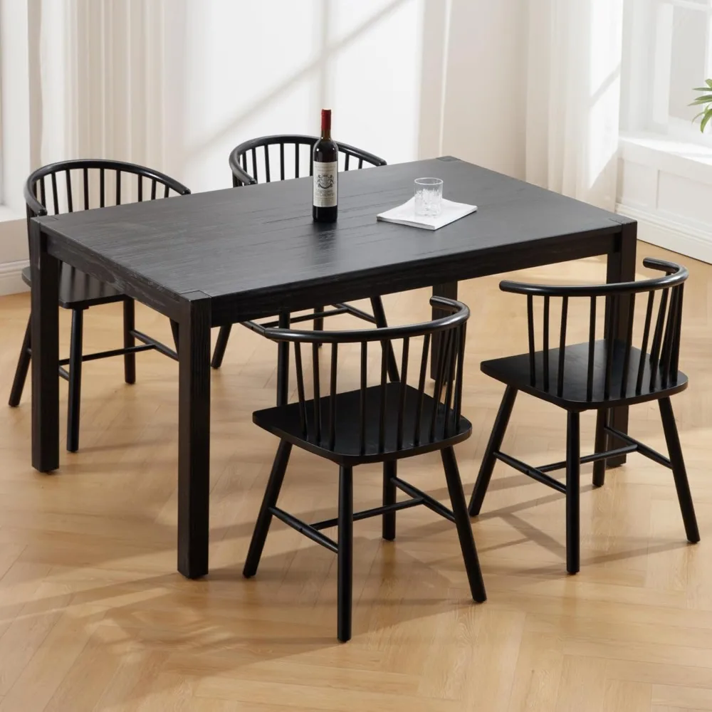 Black Modern Wood Dining Chairs Set of 4 Wooden Kitchen Dining Room Chairs with Spindle Back, Farmhouse Windsor Dining Chair wit
Black Modern Wood Dining Chairs Set of 4 Wooden Kitchen Dining Room Chairs with Spindle Back, Farmhouse Windsor Dining Chair wit