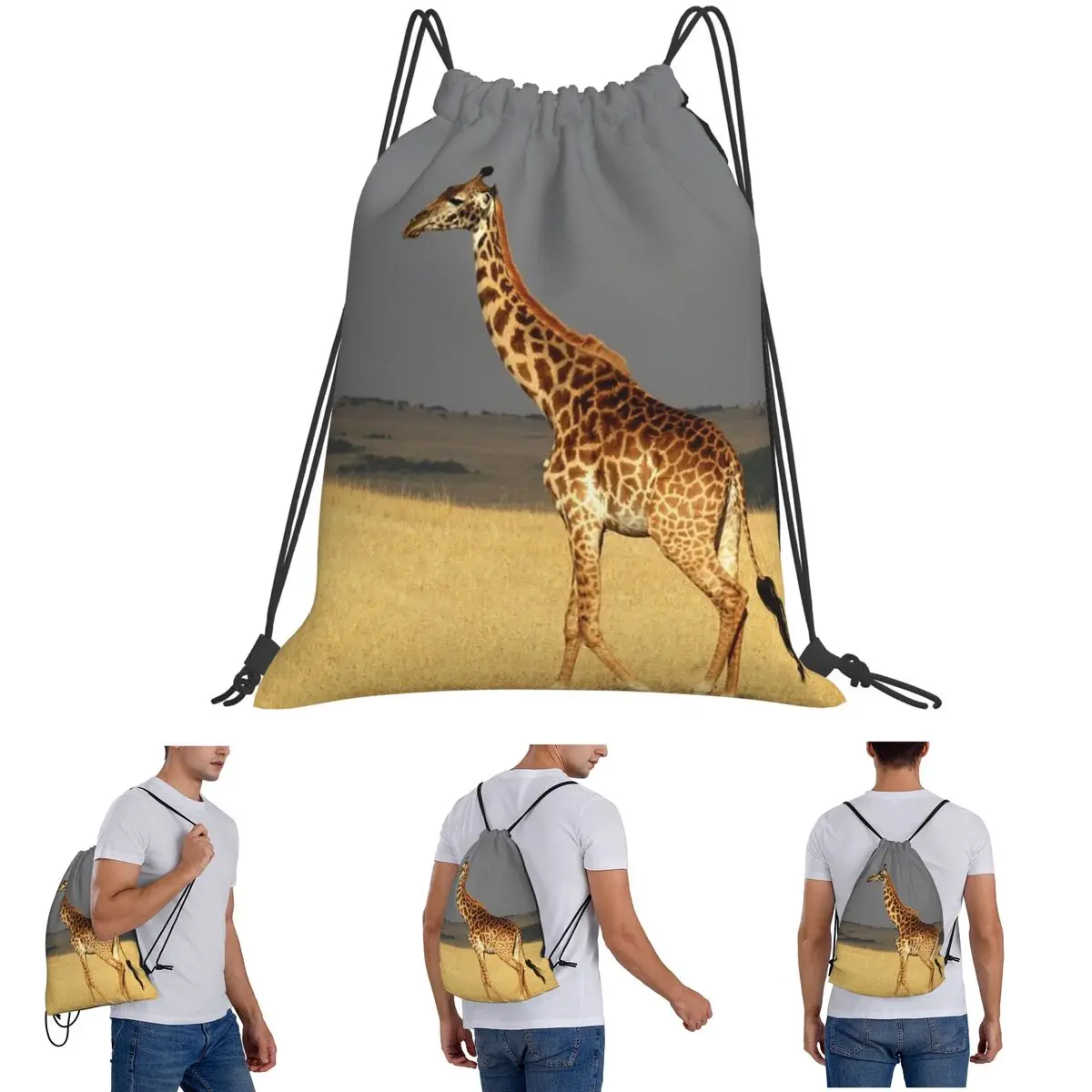 Жираф, африканские рюкзаки с африканскими животными, многофункциональные портативные сумки на шнурке, сумка для хранения, сумки для книг для путешествий
Жираф, африканские рюкзаки с африканскими животными, многофункциональные портативные сумки на шнурке, сумка для хранения, сумки для книг для путешествий