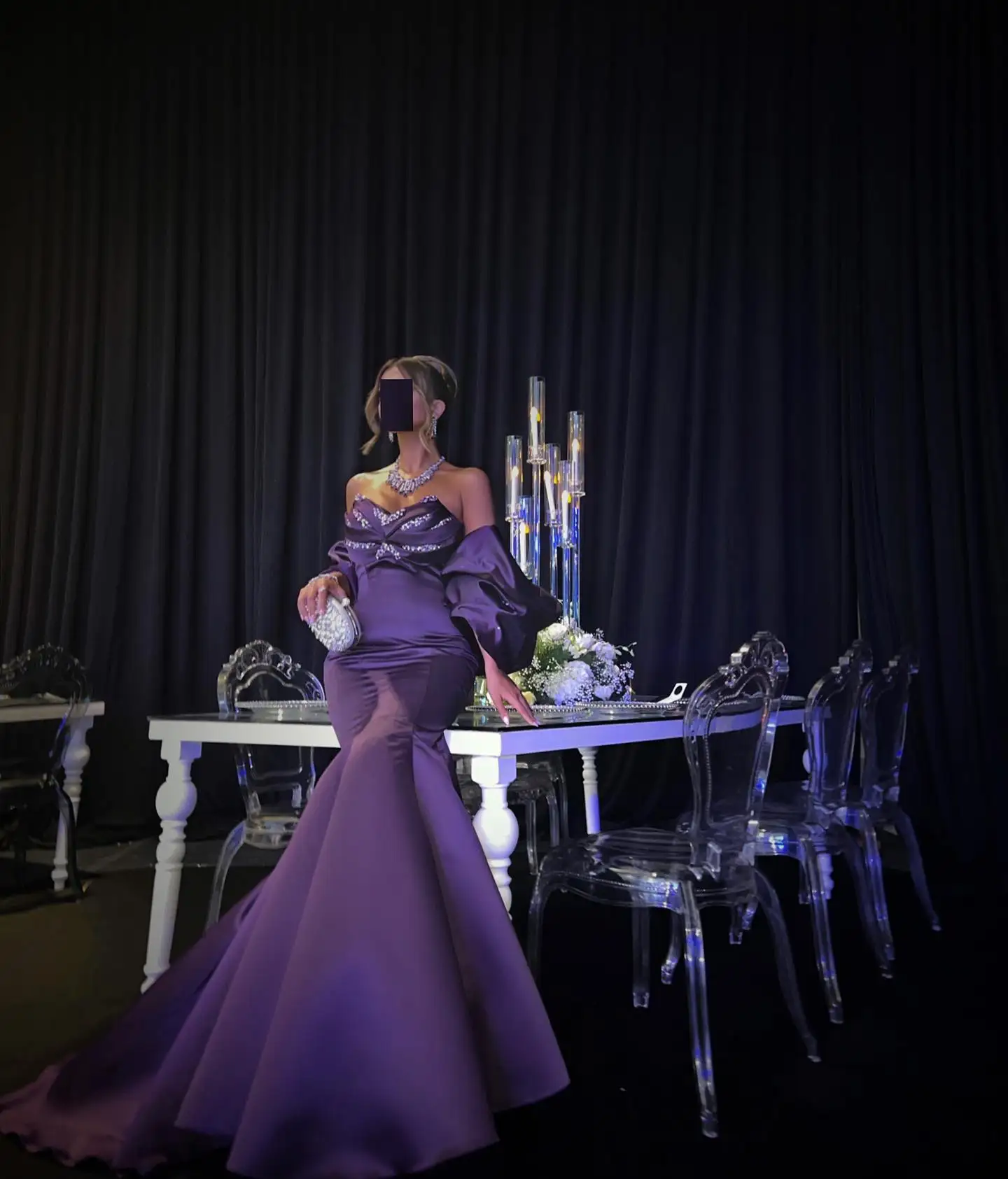 Customized Luxury Crystal Satin Mermaid Off the Shoulder Evening Dress Fashion Short Sleeves Sweetheart Floor Length Party Gowns
Customized Luxury Crystal Satin Mermaid Off the Shoulder Evening Dress Fashion Short Sleeves Sweetheart Floor Length Party Gowns