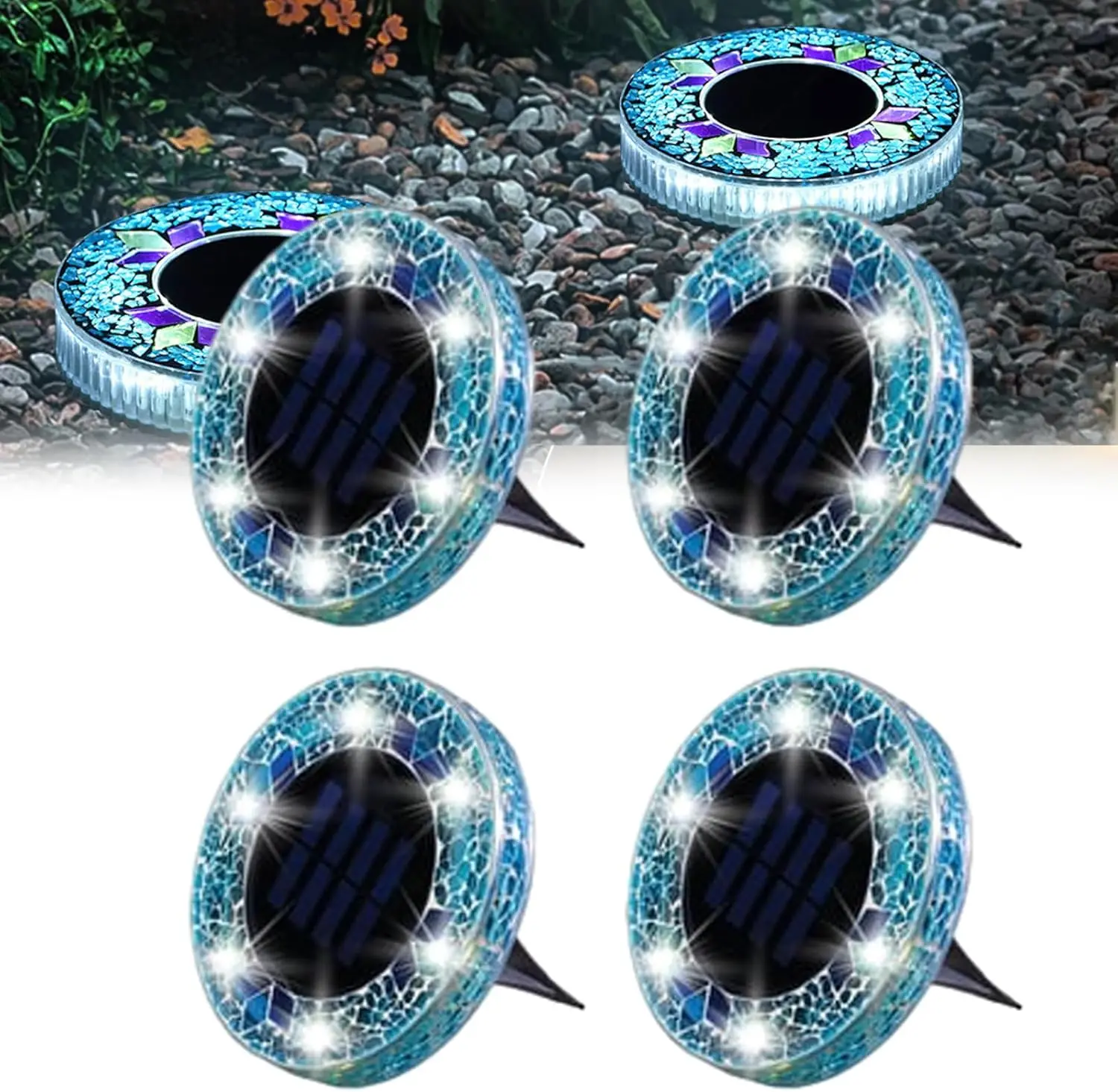 Mosaic Solar Disk Light,Waterproof Outdoor Glass LED Garden Stake Lighting,Yard Decor for Walkway,Patio & Lawn, Auto On/Off
Mosaic Solar Disk Light,Waterproof Outdoor Glass LED Garden Stake Lighting,Yard Decor for Walkway,Patio & Lawn, Auto On/Off