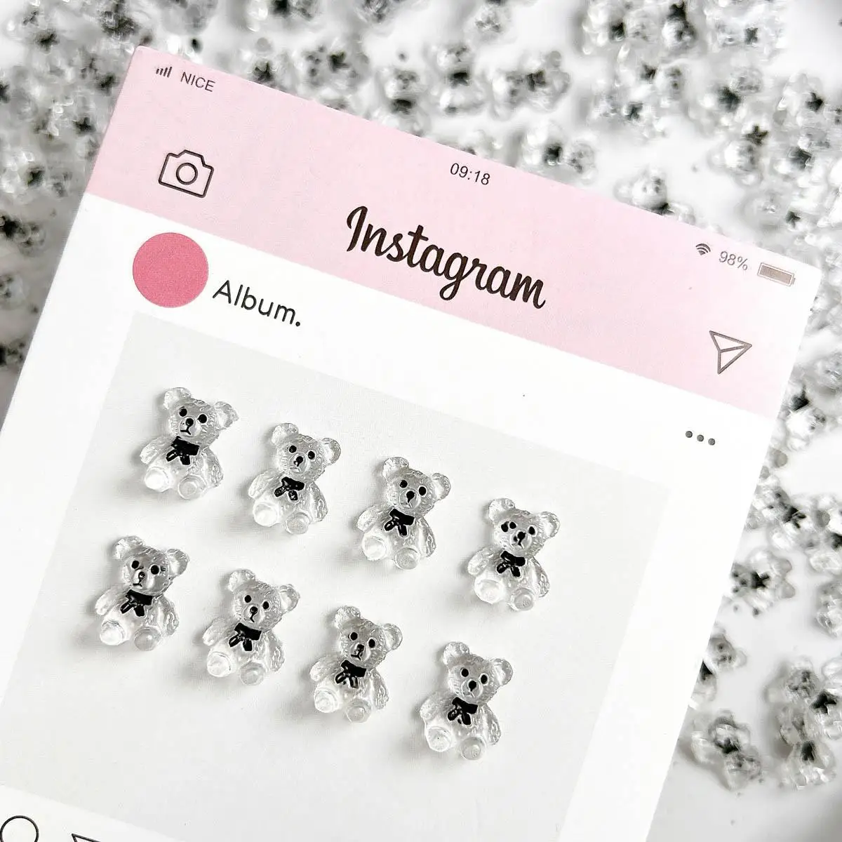 3D Cute Cartoon Transparent Bear Nail Charms Resin Kawaii Jelly Bear Nail Art Decorations Phone Case DIY Accessory DIY Crafts
3D Cute Cartoon Transparent Bear Nail Charms Resin Kawaii Jelly Bear Nail Art Decorations Phone Case DIY Accessory DIY Crafts