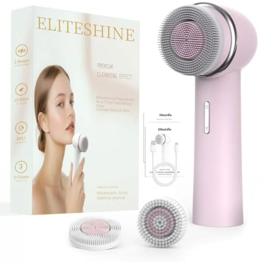 Electric Facial Cleanser Brush Equipped with Dual-Rotating Silicone and Bristle Brushheads, Rechargeable Electric Silicone Face
Electric Facial Cleanser Brush Equipped with Dual-Rotating Silicone and Bristle Brushheads, Rechargeable Electric Silicone Face