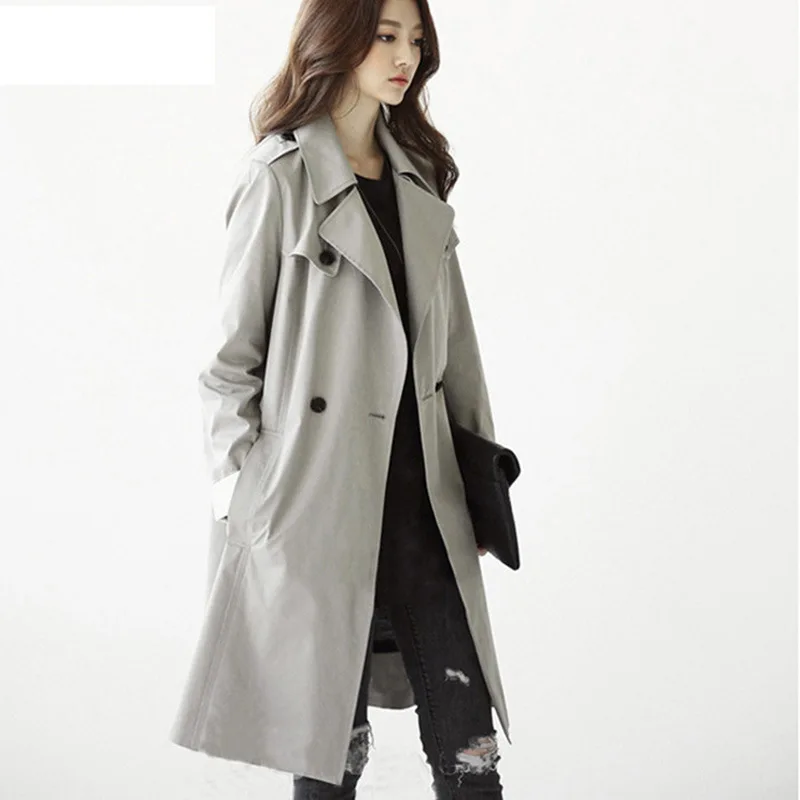 Temperament Women's Clothing Double-breasted Coat Medium Long Trench Coat Women's Spring
Temperament Women's Clothing Double-breasted Coat Medium Long Trench Coat Women's Spring