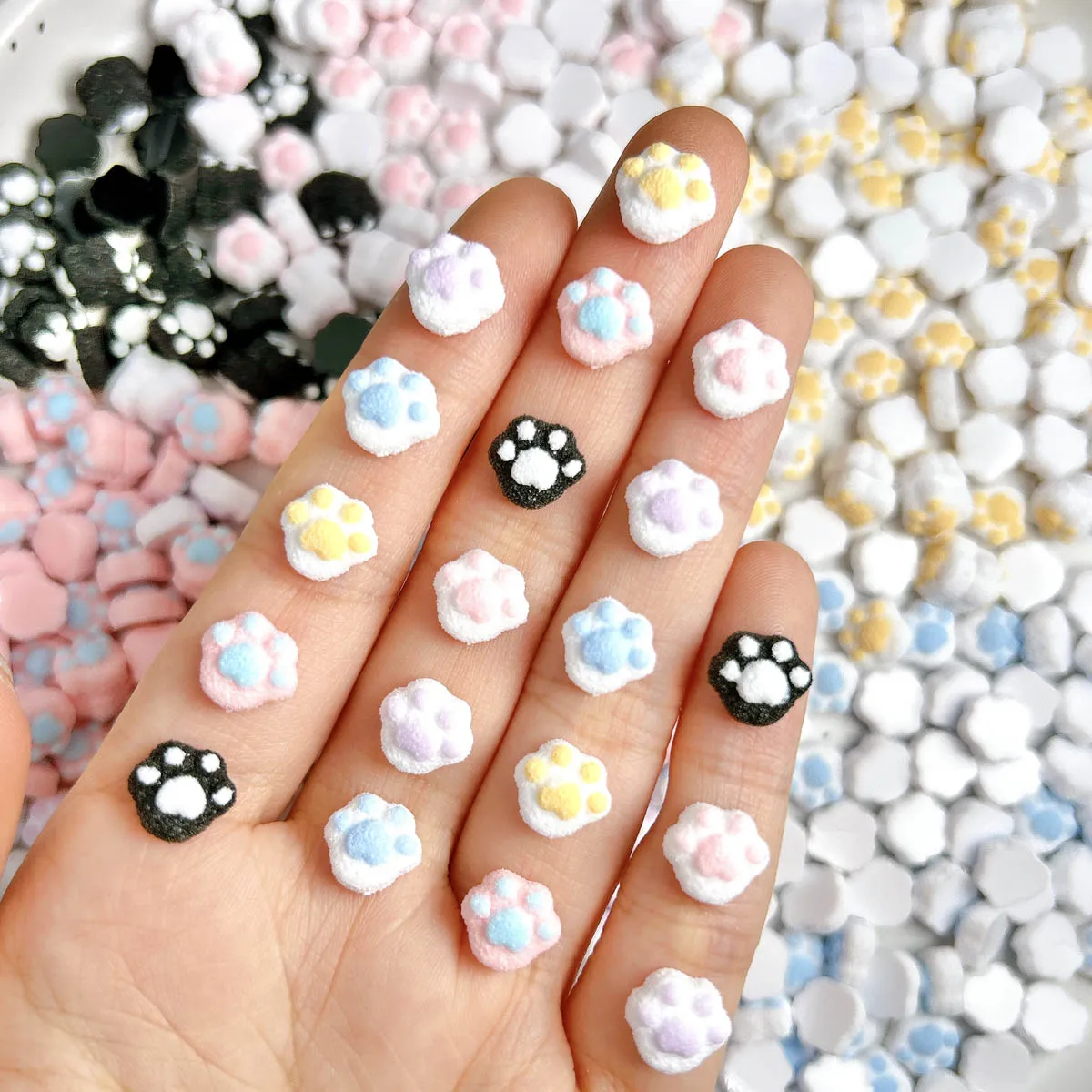 20PCS Chubby Kawaii Cat Paw Resin Nail Charms 3D Matted Couble Colors Luminous Claw Nail Art Decorations for DIY Hairpin Nails
20PCS Chubby Kawaii Cat Paw Resin Nail Charms 3D Matted Couble Colors Luminous Claw Nail Art Decorations for DIY Hairpin Nails
