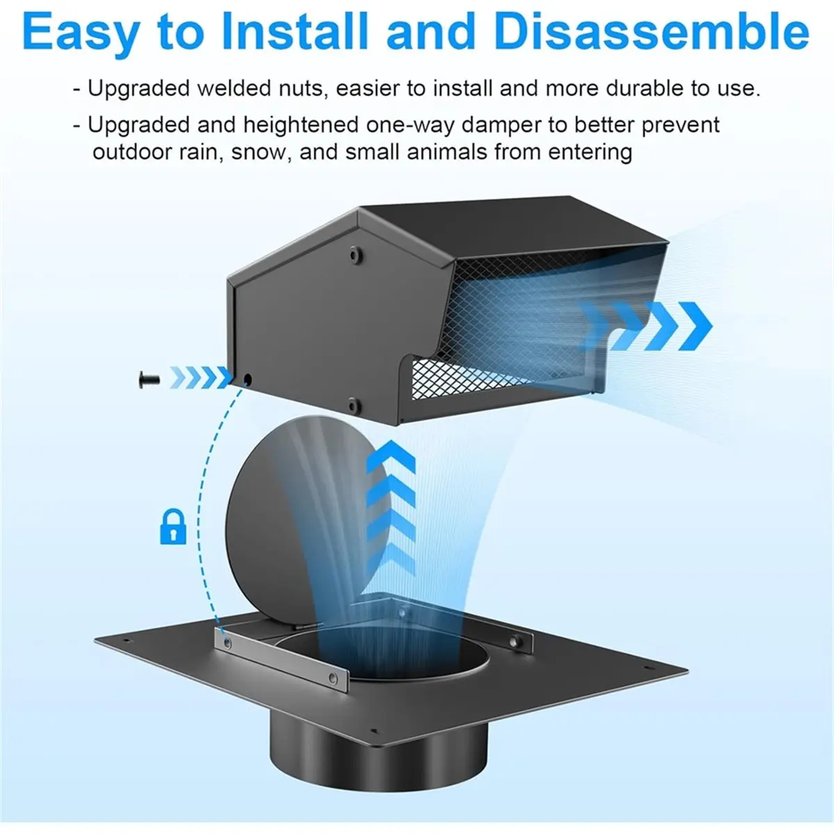 A50U 4 Inch Roof Vent Cap,Roof Vents for Houses, Carbon Steel Roof Exhaust Vent with Damper, Diameter Collar Removable Vent
A50U 4 Inch Roof Vent Cap,Roof Vents for Houses, Carbon Steel Roof Exhaust Vent with Damper, Diameter Collar Removable Vent