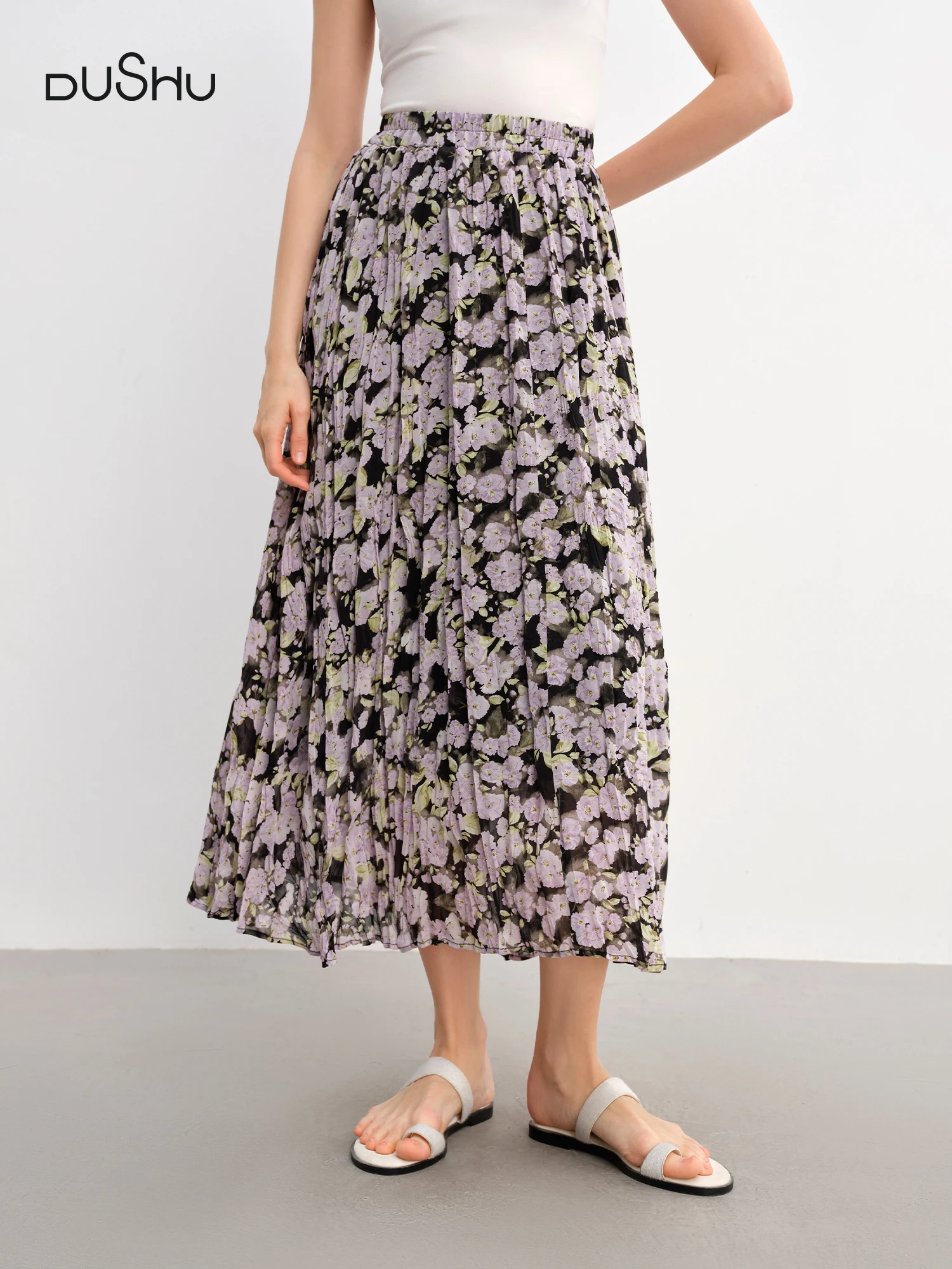 DUSHU Summer 2025 Textured Midi Skirt - Vintage Relaxed Fit Flowy Maxi Skirt with Elastic Waist for Resort to Office
DUSHU Summer 2025 Textured Midi Skirt - Vintage Relaxed Fit Flowy Maxi Skirt with Elastic Waist for Resort to Office