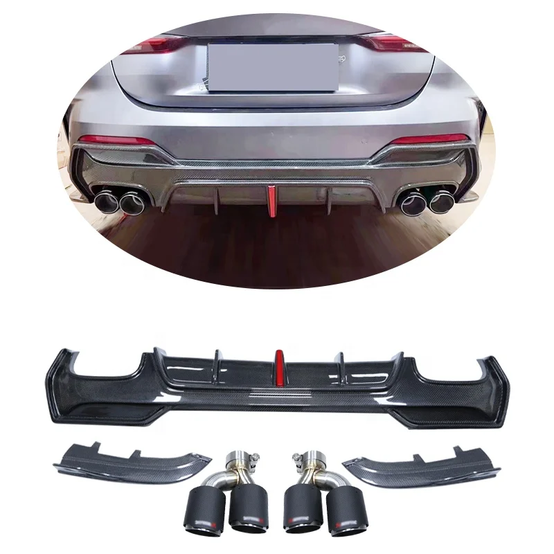 Carbon Fiber Rear Bumper Diffuser Lip W/LED Fit for BMW 4 Series G22 G23 M-SPORT 2021-2022 with Exhaust Tips
Carbon Fiber Rear Bumper Diffuser Lip W/LED Fit for BMW 4 Series G22 G23 M-SPORT 2021-2022 with Exhaust Tips