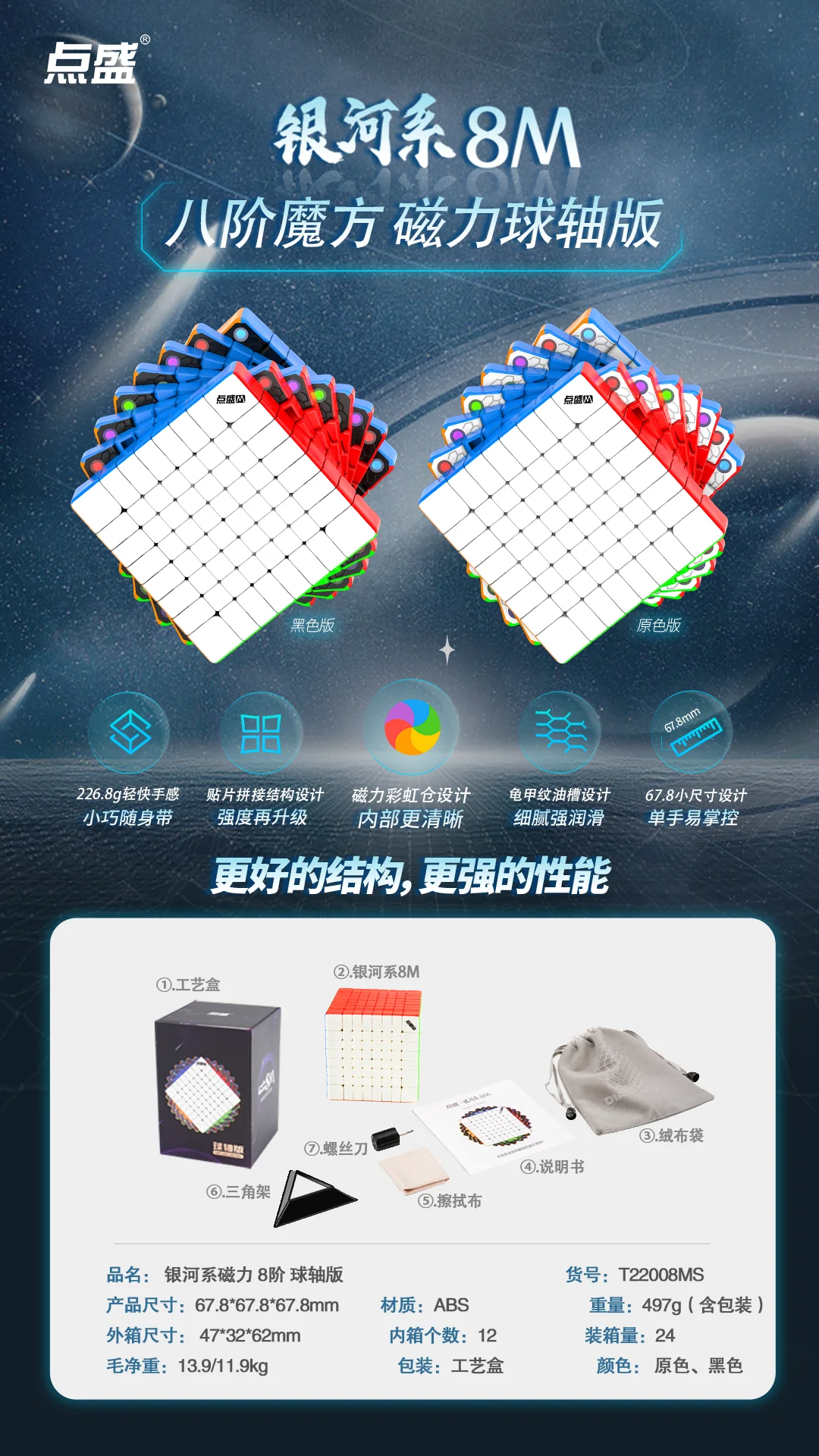 DianSheng Galaxy 8M Key Core Cube 8x8 M Magnets on the core Milk Way Galaxy Professional Speed Cube Puzzle Toys Children Gift 
DianSheng Galaxy 8M Key Core Cube 8x8 M Magnets on the core Milk Way Galaxy Professional Speed Cube Puzzle Toys Children Gift