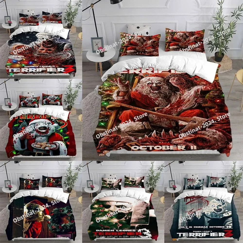 Terrifier 3 (2024) Bedding Sets Bed Cover Comforter Duvet Cover Pillow Case 3 Pieces Sets Horror Christmas Decoration
Terrifier 3 (2024) Bedding Sets Bed Cover Comforter Duvet Cover Pillow Case 3 Pieces Sets Horror Christmas Decoration