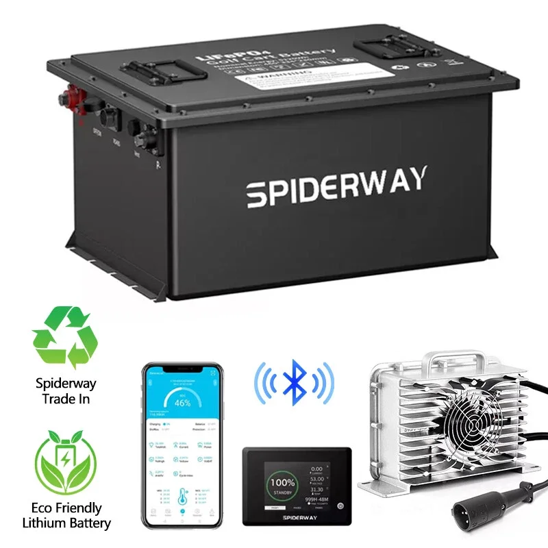 36V 105Ah Golf Cart LiFePO4 Lithium Battery with LCD Screen,Built-in Smart BMS, w/ 36V 25A Fast Charger for Club Car DS
36V 105Ah Golf Cart LiFePO4 Lithium Battery with LCD Screen,Built-in Smart BMS, w/ 36V 25A Fast Charger for Club Car DS