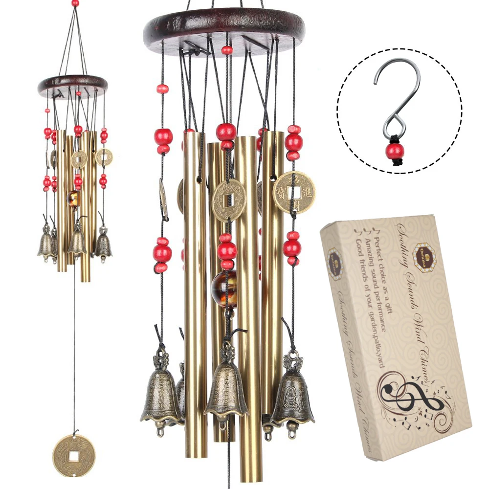 Yebon Chinese Traditional Retro 4 Tubes 5 Bells Bronze Yard Garden Outdoor Living Wind Chimes 60cm
Yebon Chinese Traditional Retro 4 Tubes 5 Bells Bronze Yard Garden Outdoor Living Wind Chimes 60cm