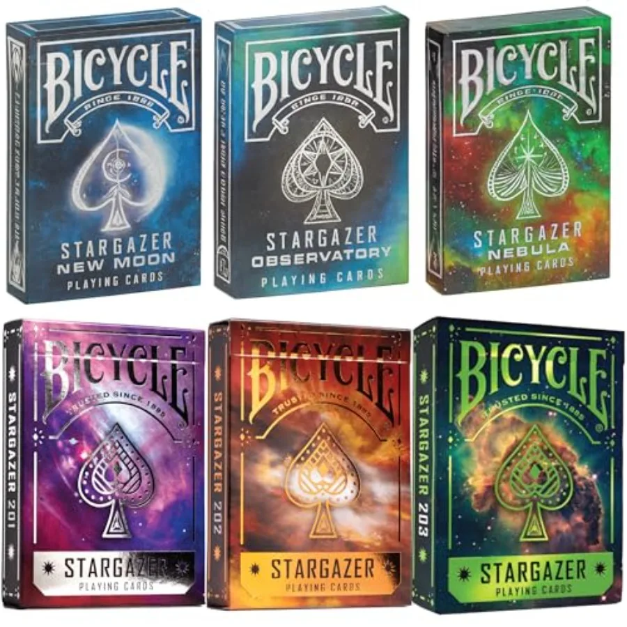 Bicycle Playing Cards Stargazer Series 6-Deck Collector's Bundle New Moon Observatory Nebula Stargazers 201 Stargazer 202 and S
Bicycle Playing Cards Stargazer Series 6-Deck Collector's Bundle New Moon Observatory Nebula Stargazers 201 Stargazer 202 and S