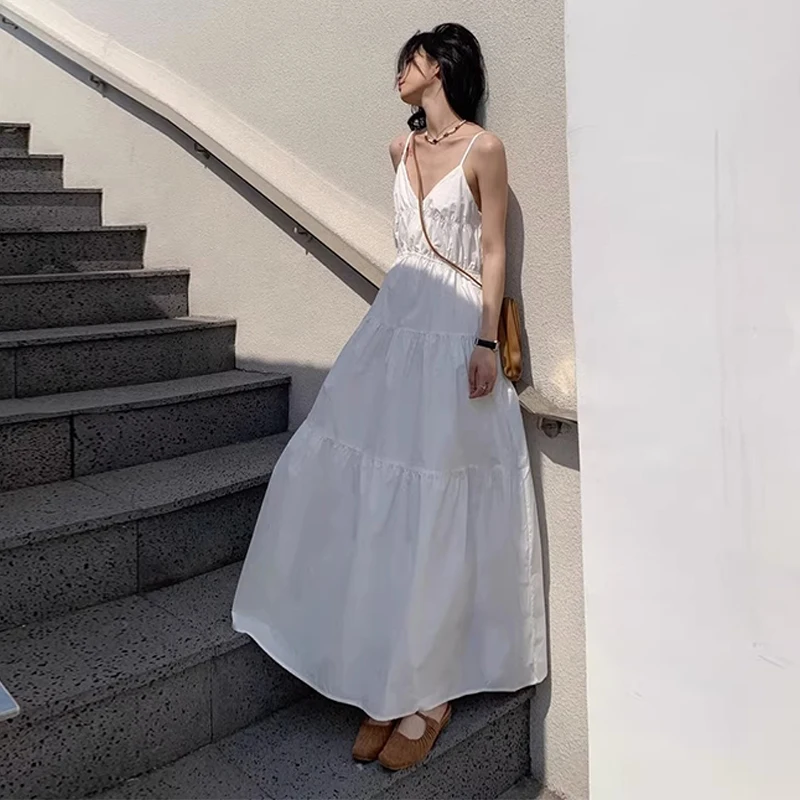 White Pure Cotton Camisole Casual Dress For Women's Loose Summer 2024 New Vacation Style Oversized Seaside Long Dress X923
White Pure Cotton Camisole Casual Dress For Women's Loose Summer 2024 New Vacation Style Oversized Seaside Long Dress X923