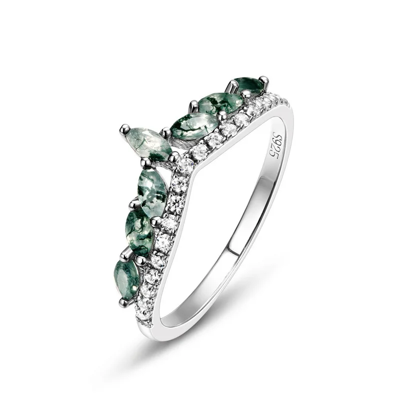 925 Sterling Silver Leaf Shaped Natural Moss Agate Rings Gemstone Engagement Lady Gift Sparkling CZ Fine Jewelry
925 Sterling Silver Leaf Shaped Natural Moss Agate Rings Gemstone Engagement Lady Gift Sparkling CZ Fine Jewelry