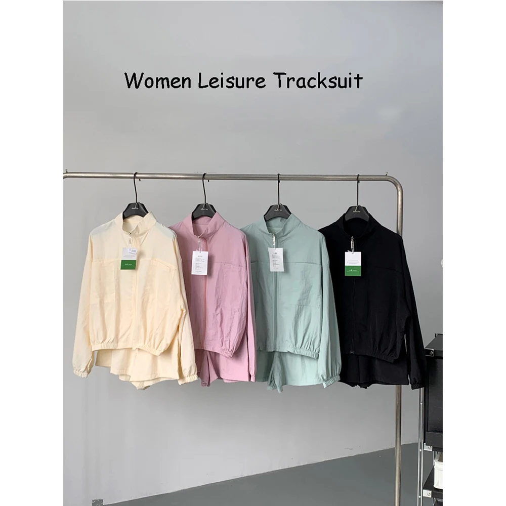 Women Summer Tracksuits Solid Turtleneck Long Sleeve Sunscreen Jacket+High Waist Wide Leg Shorts 2pcs Female Casual Clothing Set
Women Summer Tracksuits Solid Turtleneck Long Sleeve Sunscreen Jacket+High Waist Wide Leg Shorts 2pcs Female Casual Clothing Set