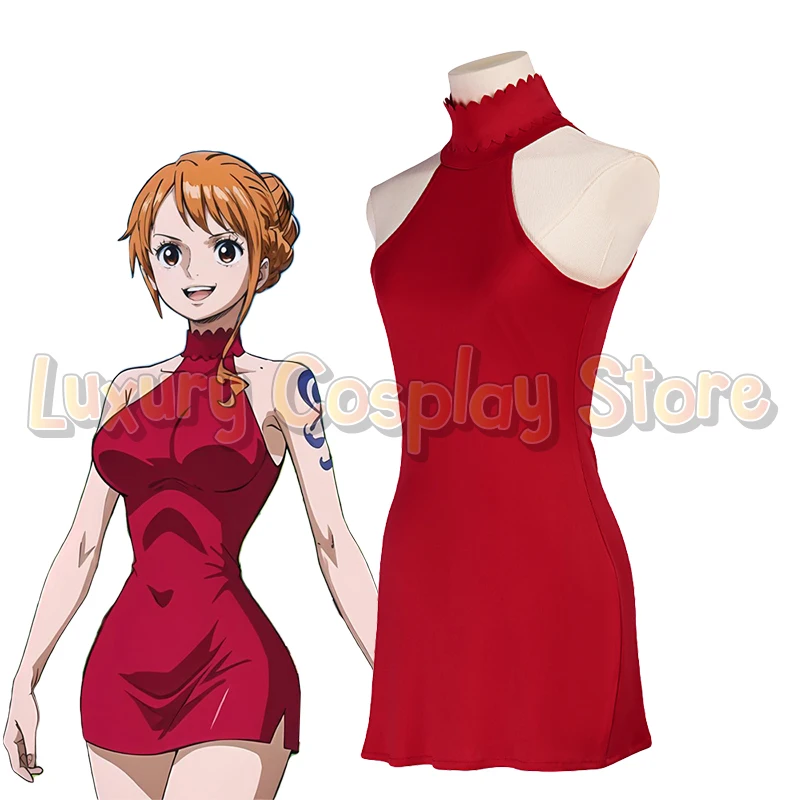 Anime Nami Cosplay Costume Women Sexy Red Halter Dress Female Pirate Outfit Summer Daily Wear Halloween Party Comic Con Disguise
Anime Nami Cosplay Costume Women Sexy Red Halter Dress Female Pirate Outfit Summer Daily Wear Halloween Party Comic Con Disguise