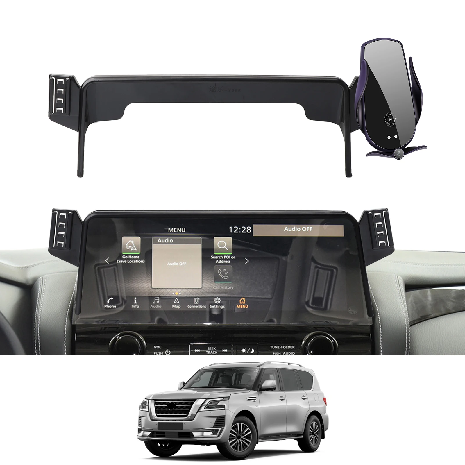 for Nissan Patrol 2023 2024 Phone Holder Screen Fixed Navigation Bracket Base Wireless Charging Accessories
for Nissan Patrol 2023 2024 Phone Holder Screen Fixed Navigation Bracket Base Wireless Charging Accessories