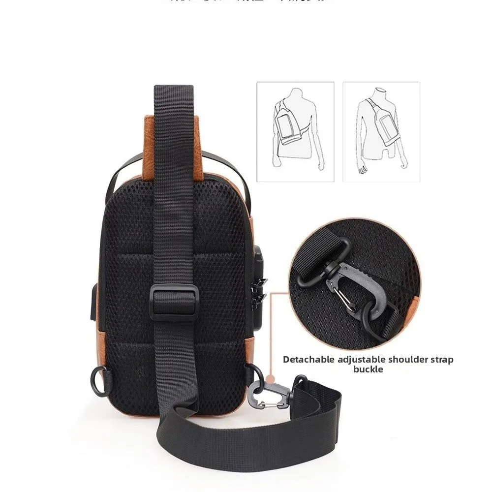 Anti-Theft Men's Chest Bag Waterproof Large Capacity Men's Crossbody Sling Bag with USB Charging PU Leather Single Shoulder Bag
Anti-Theft Men's Chest Bag Waterproof Large Capacity Men's Crossbody Sling Bag with USB Charging PU Leather Single Shoulder Bag