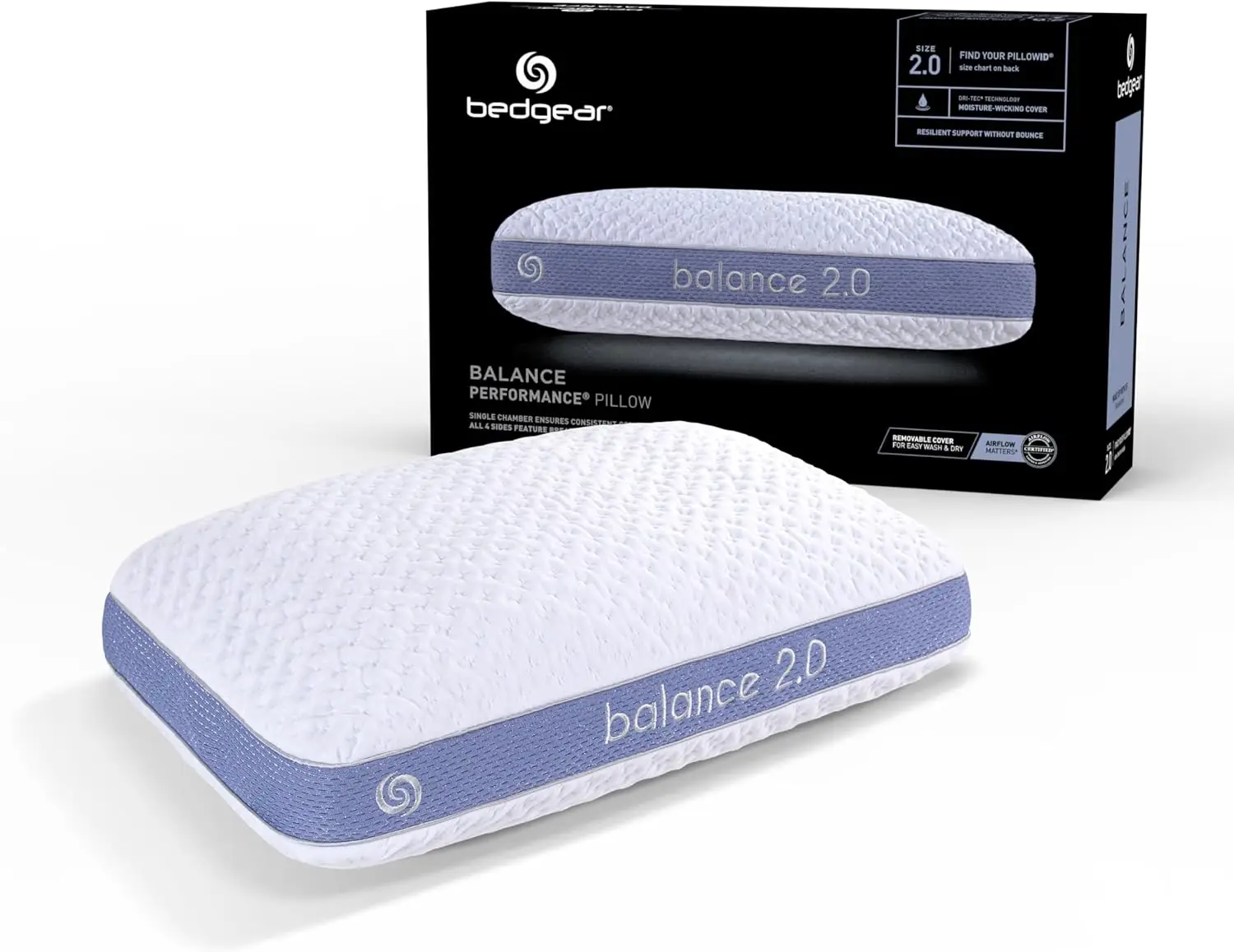 Moisture-Wicking Pillow for All Sleep Positions - Medium Firmness, Washable Cover - 20x26x5.75 Inches
Moisture-Wicking Pillow for All Sleep Positions - Medium Firmness, Washable Cover - 20x26x5.75 Inches