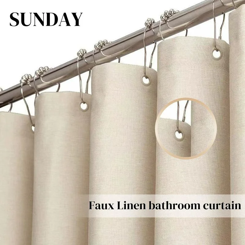 Luxury Faux Linen Bathroom Curtain Solid Color Waterproof Fabric Bath Shower Curtains with Hooks Toilet Bathtub Bathing Covers
Luxury Faux Linen Bathroom Curtain Solid Color Waterproof Fabric Bath Shower Curtains with Hooks Toilet Bathtub Bathing Covers