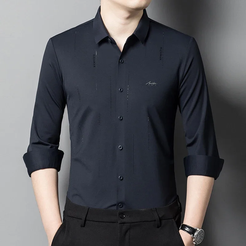 2023 High End 100% Mulberry Silk Men's Shirt Long Sleeve Business Casual No Iron Ice Silk Striped Shirt for Men Camisa Masculina
2023 High End 100% Mulberry Silk Men's Shirt Long Sleeve Business Casual No Iron Ice Silk Striped Shirt for Men Camisa Masculina
