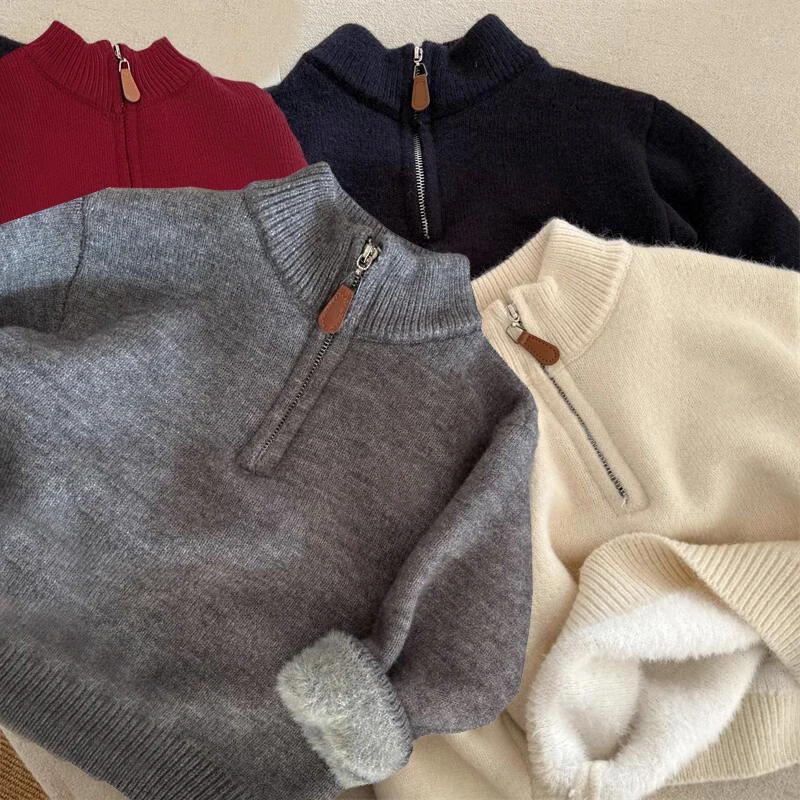 Children's Velvet Sweater Autumn Winter Embroidered Half High Collar Knitted Sweater for Boys Girls Kids Zipper Knitted Hoodie
Children's Velvet Sweater Autumn Winter Embroidered Half High Collar Knitted Sweater for Boys Girls Kids Zipper Knitted Hoodie