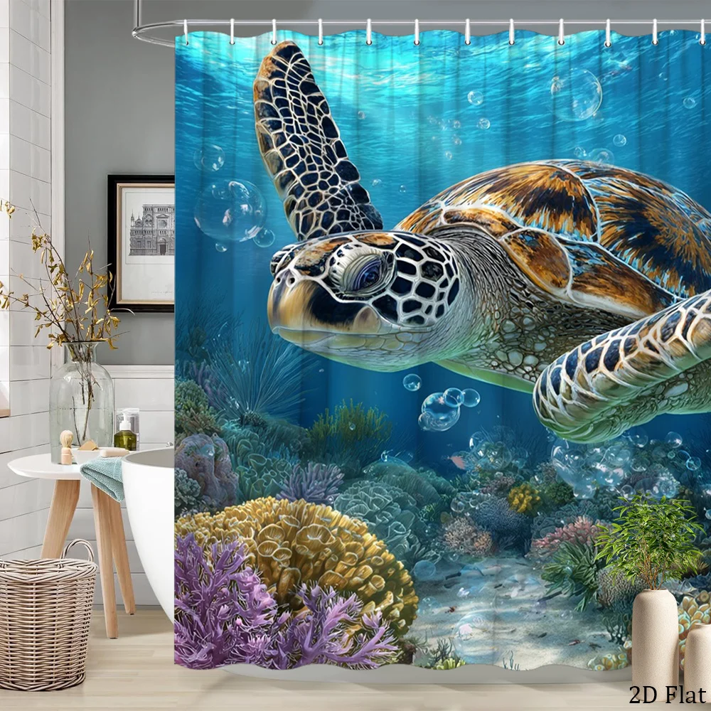 Large Realistic Sea Turtle Underwater Scene Shower Curtain Tropical Marine Life Bathroom Decor 180x200cm
Large Realistic Sea Turtle Underwater Scene Shower Curtain Tropical Marine Life Bathroom Decor 180x200cm
