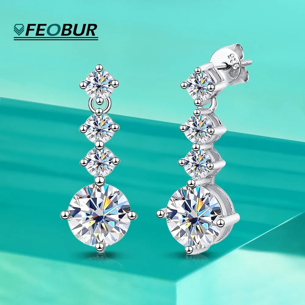 GRA Certified 2.6cttw Moissanite Drop Earrings for Women Wedding Luxury 925 Sterling Silver Dangle Earring Bride Jewelry Gift
GRA Certified 2.6cttw Moissanite Drop Earrings for Women Wedding Luxury 925 Sterling Silver Dangle Earring Bride Jewelry Gift