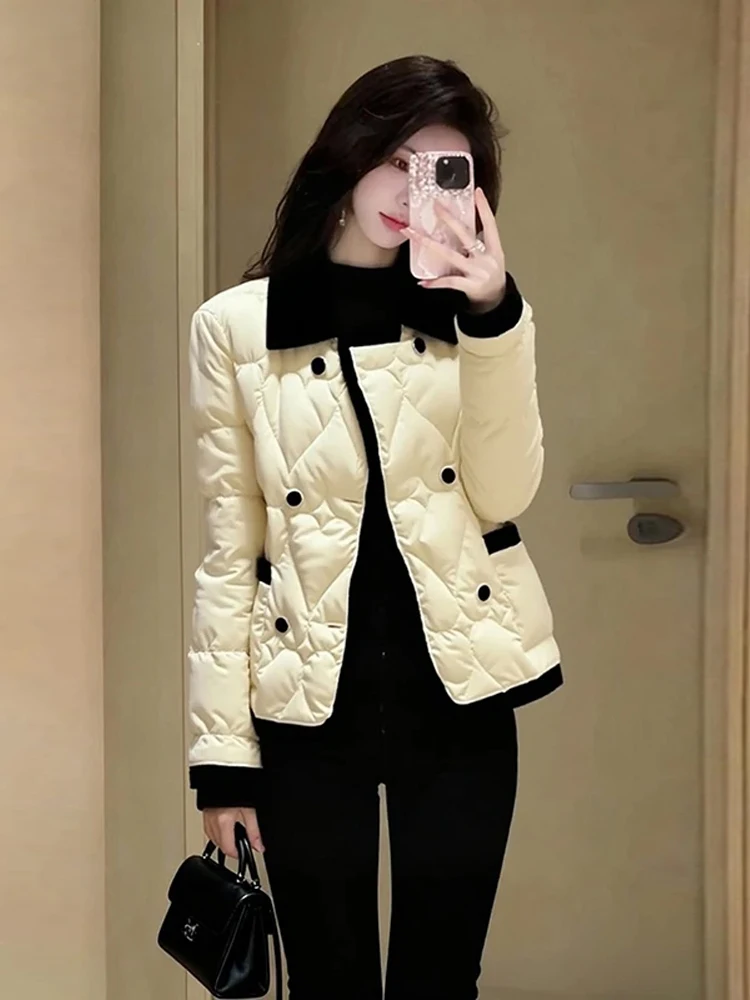 Fashionable Short Quilted Cotton Jacket Small Fragrance Style Diamond Pattern Women's Winter Coat Korean Loose Fit Zipper
Fashionable Short Quilted Cotton Jacket Small Fragrance Style Diamond Pattern Women's Winter Coat Korean Loose Fit Zipper